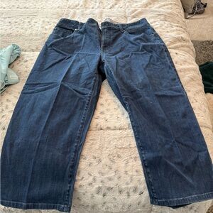 Izod Women’s Relaxed Fit Capri Dark Blue Jeans